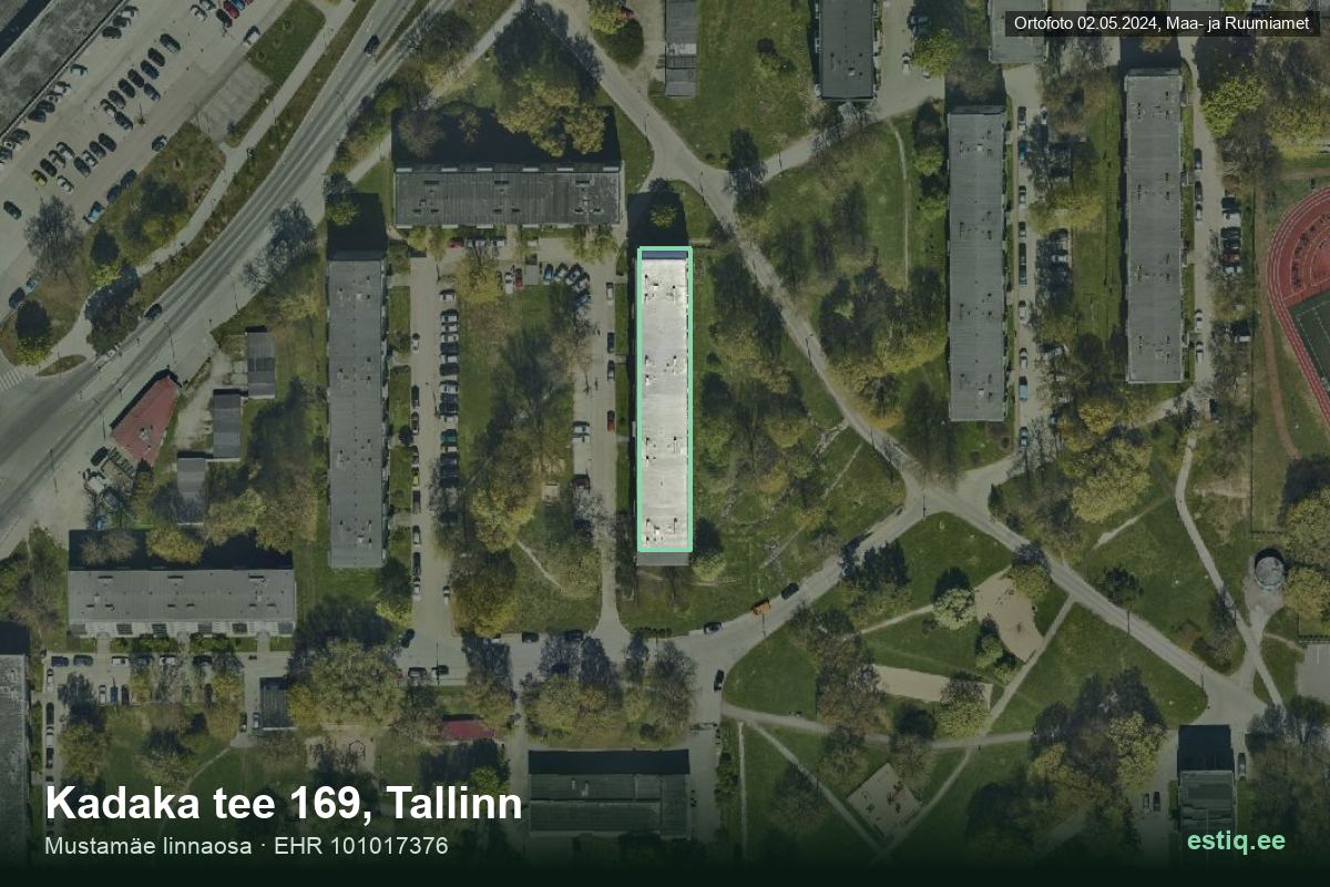 Kadaka tee 169, Tallinn – ilmakuva rakennuksesta, ääriviiva rakennusrekisteristä (EHR)