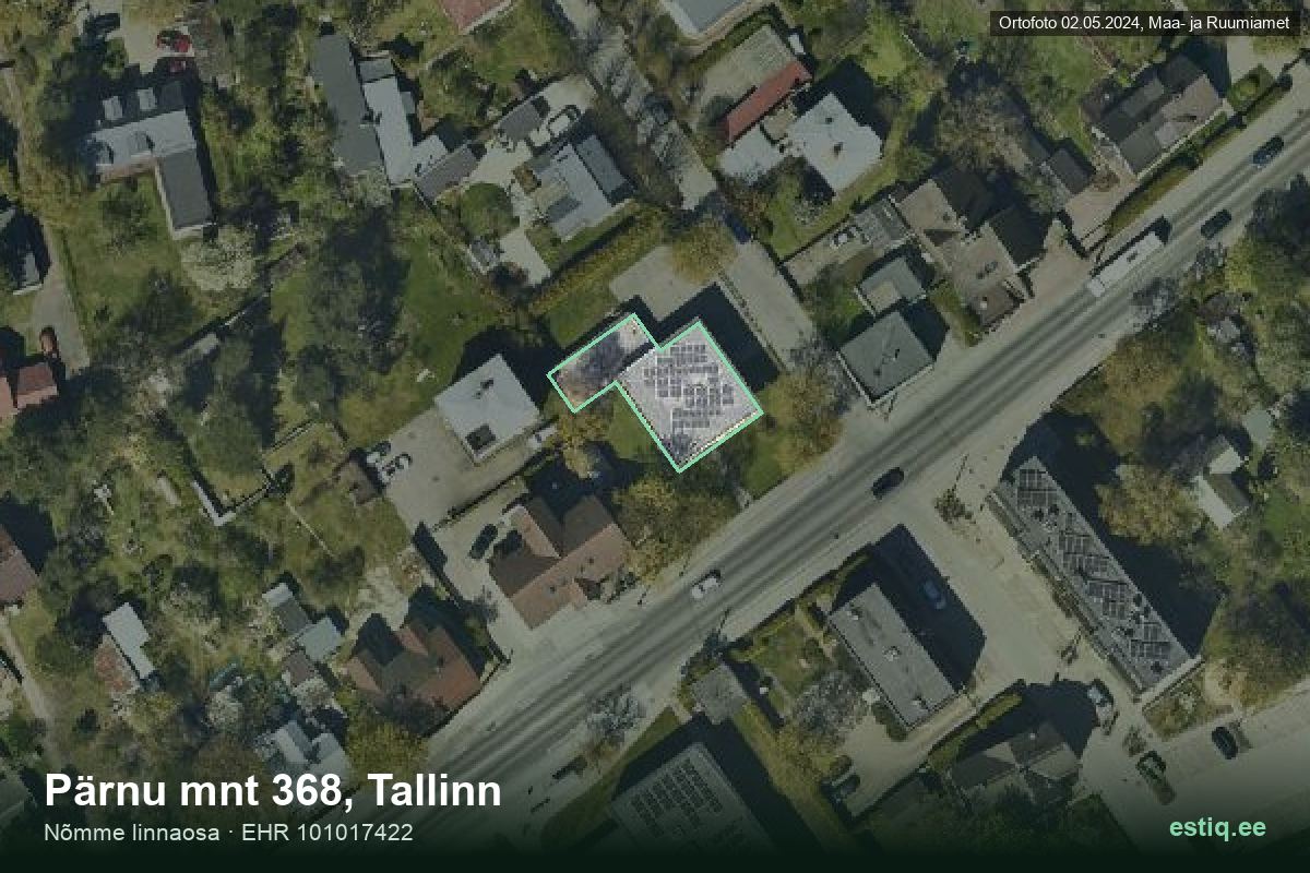 Puu tänav 5, Tallinn – aerial photo of the building, outline from the Building Register (EHR)
