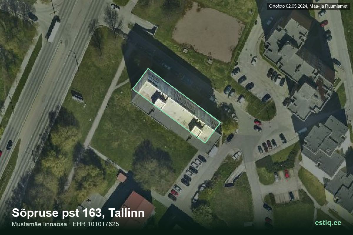 Sõpruse pst 163, Tallinn – hoone aerofoto, kontuur ehitisregistri (EHR) andmetest