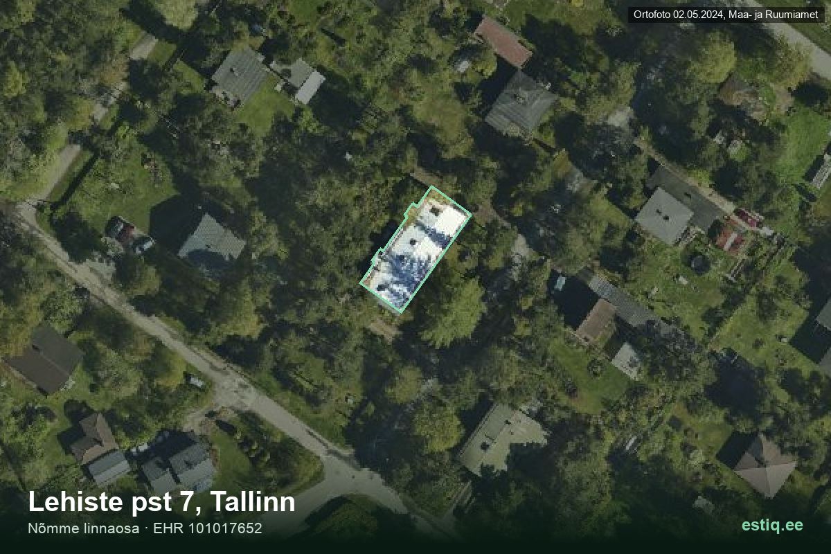 Lehiste pst 7, Tallinn – ilmakuva rakennuksesta, ääriviiva rakennusrekisteristä (EHR)