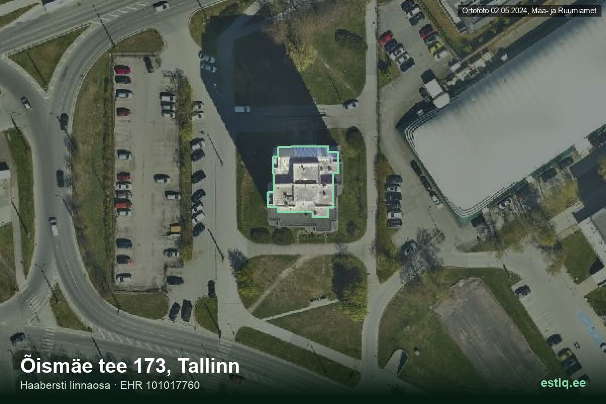 Õismäe tee 173, Tallinn – ilmakuva rakennuksesta, ääriviiva rakennusrekisteristä (EHR)