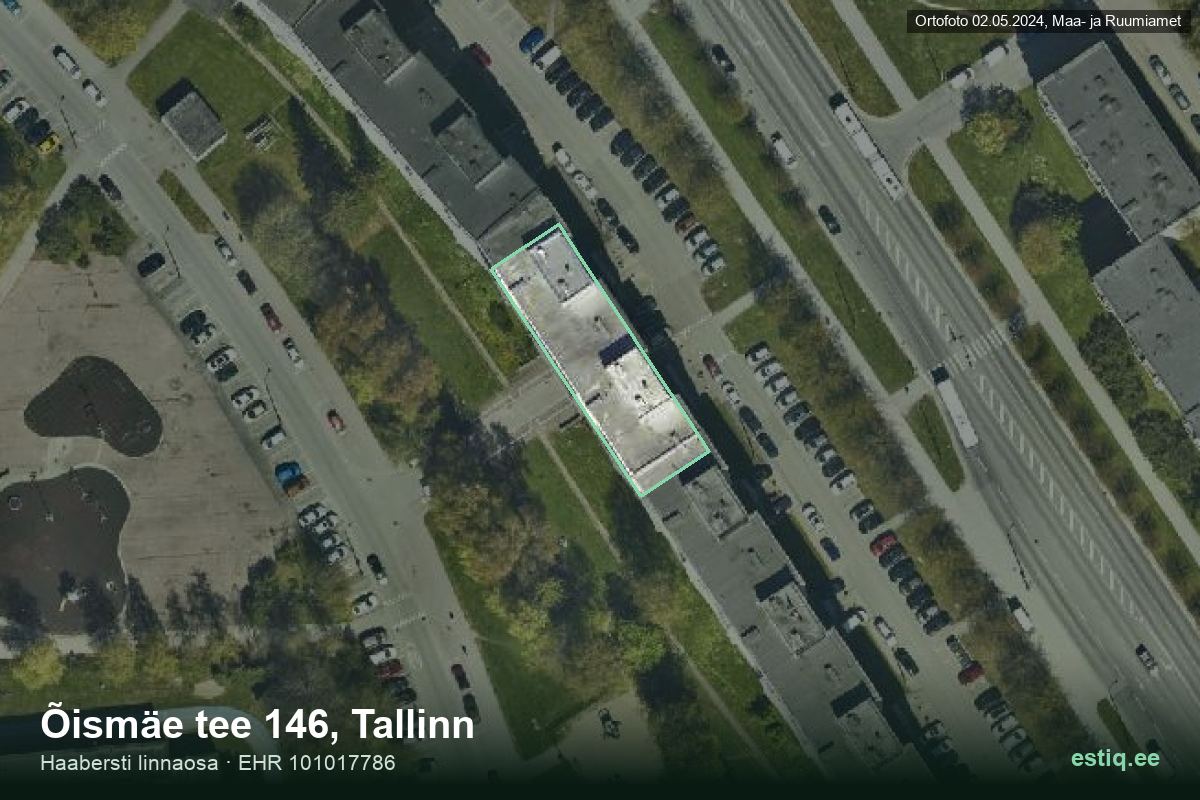 Õismäe tee 146, Tallinn – hoone aerofoto, kontuur ehitisregistri (EHR) andmetest