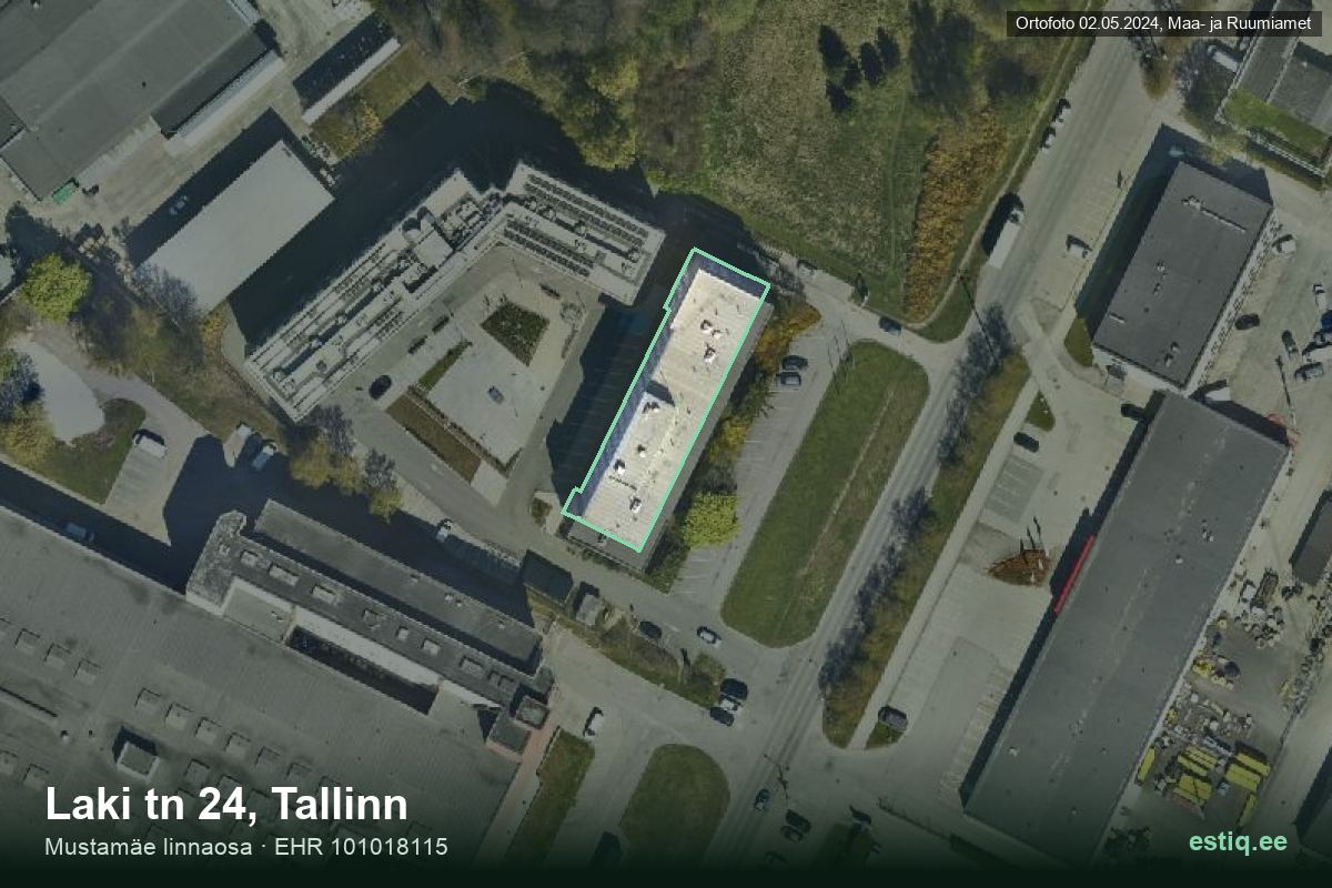 Laki tn 24, Tallinn – aerial photo of the building, outline from the Building Register (EHR)