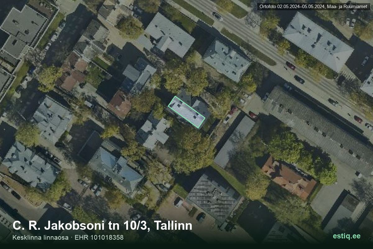 C. R. Jakobsoni tänav 10/3, Tallinn – hoone aerofoto, kontuur ehitisregistri (EHR) andmetest