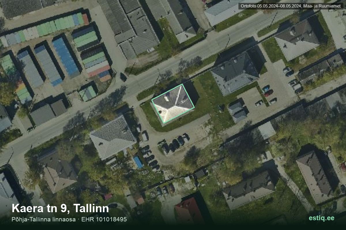 Kaera tänav 9, Tallinn – aerial photo of the building, outline from the Building Register (EHR)