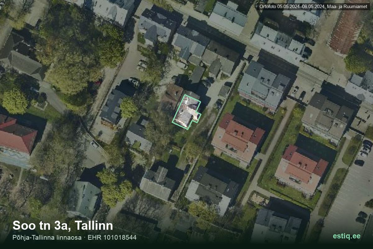 Soo tänav 3a, Tallinn – aerial photo of the building, outline from the Building Register (EHR)