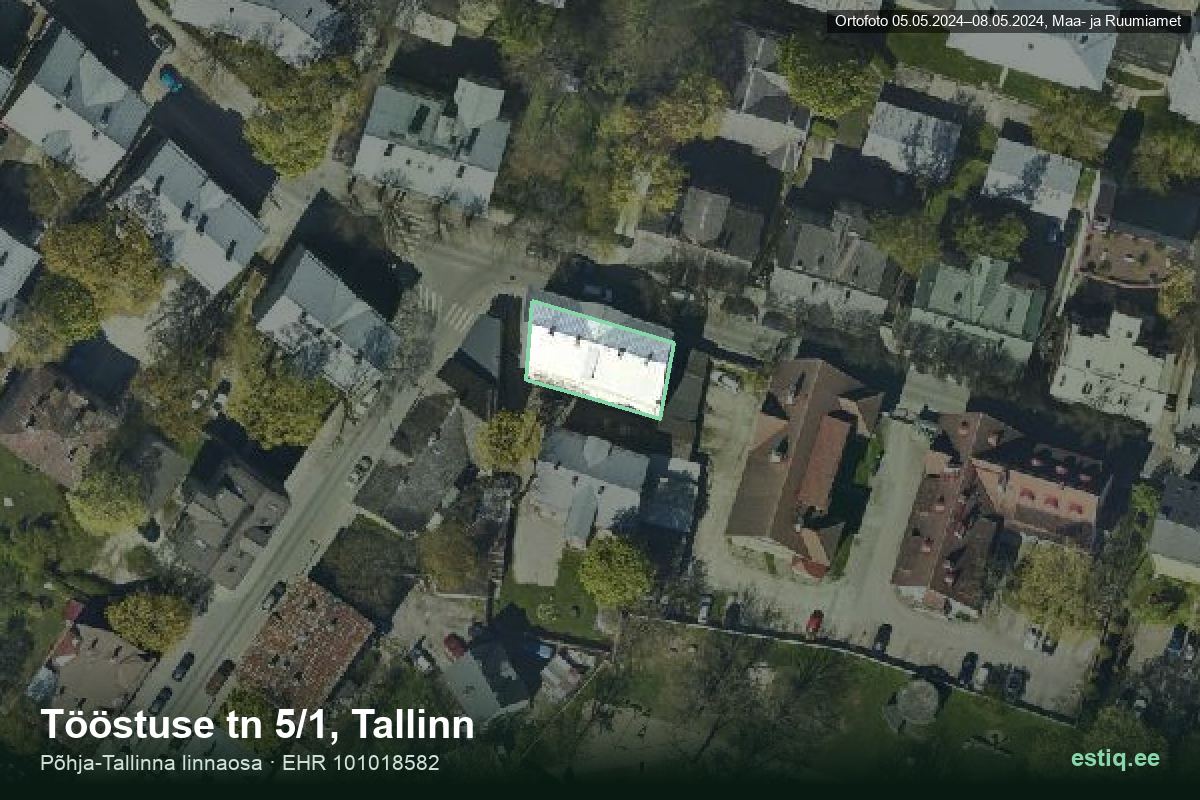 Tööstuse tänav 5/1, Tallinn – hoone aerofoto, kontuur ehitisregistri (EHR) andmetest