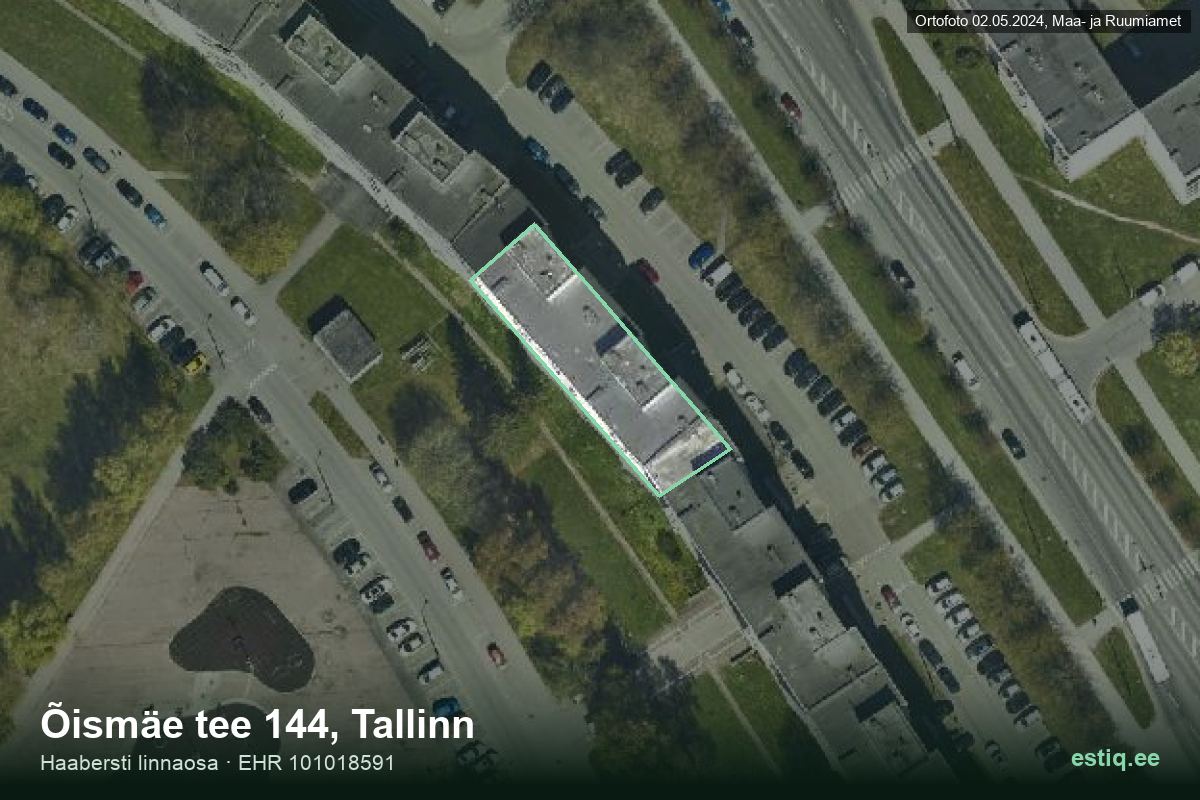 Õismäe tee 144, Tallinn – ilmakuva rakennuksesta, ääriviiva rakennusrekisteristä (EHR)
