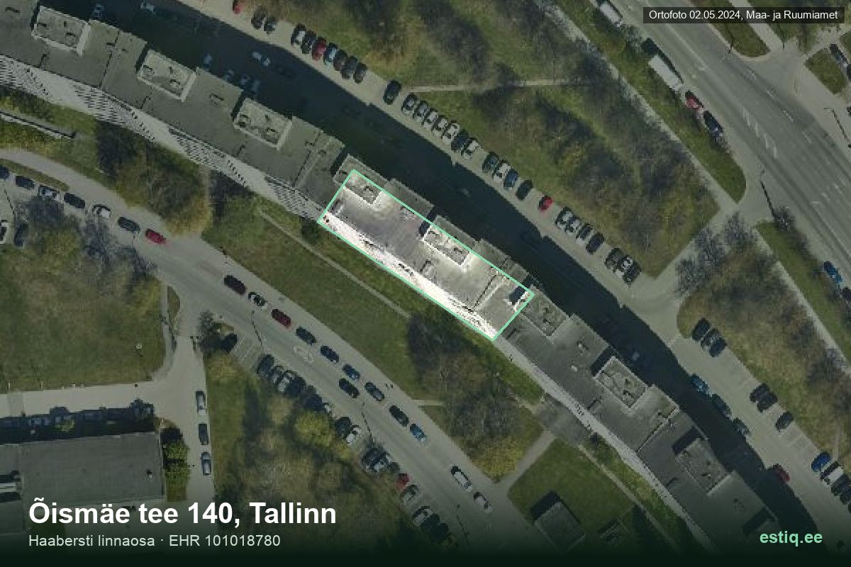 Õismäe tee 140, Tallinn – hoone aerofoto, kontuur ehitisregistri (EHR) andmetest