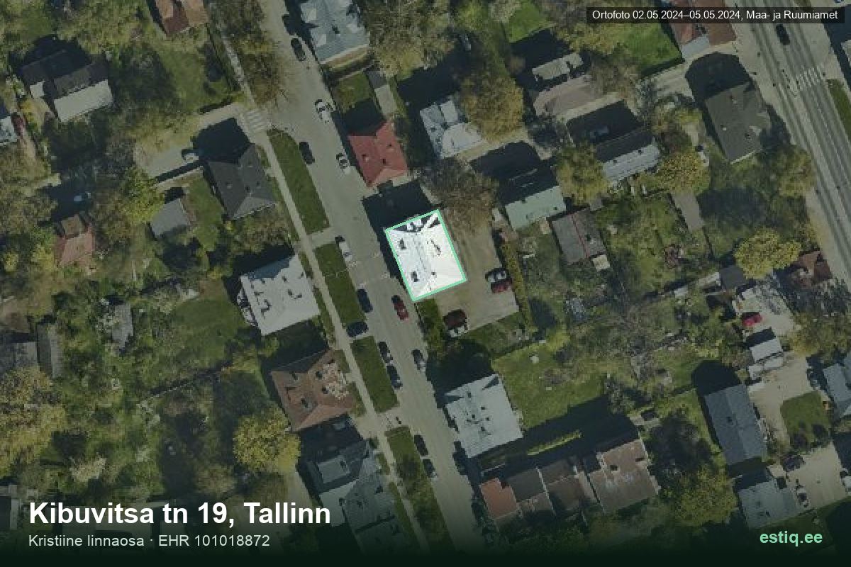 Kibuvitsa tänav 19, Tallinn – aerial photo of the building, outline from the Building Register (EHR)