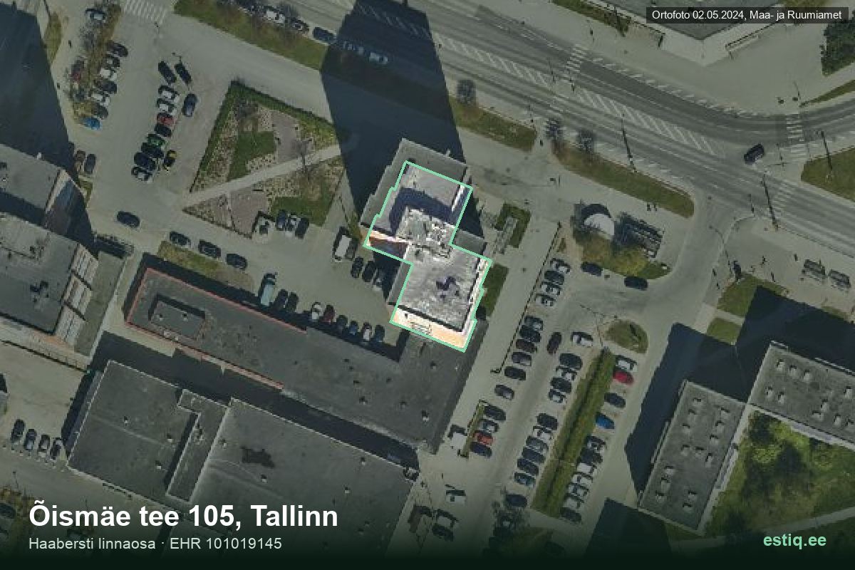 Õismäe tee 105, Tallinn – hoone aerofoto, kontuur ehitisregistri (EHR) andmetest