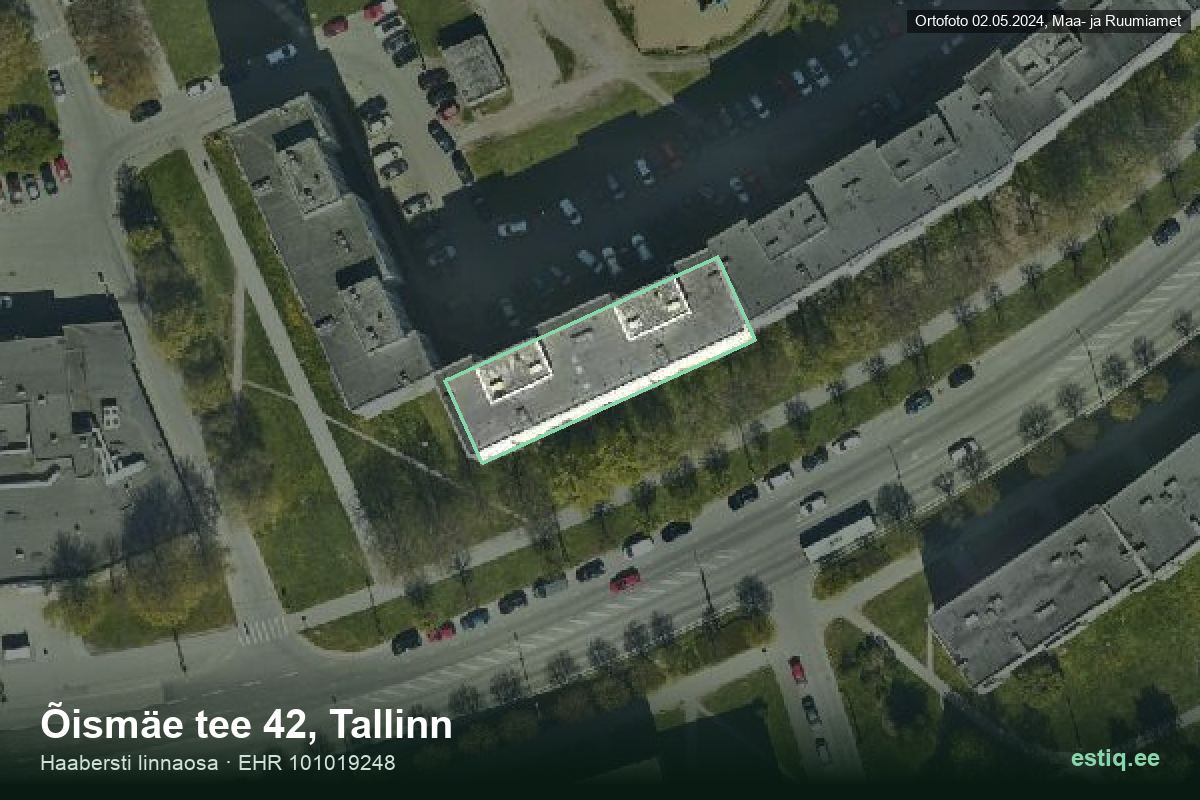Õismäe tee 42, Tallinn – aerial photo of the building, outline from the Building Register (EHR)