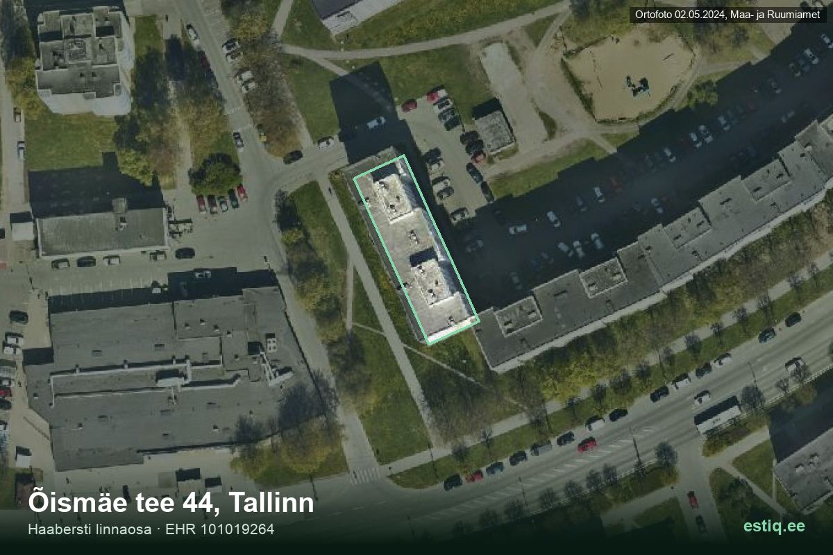 Õismäe tee 44, Tallinn – aerial photo of the building, outline from the Building Register (EHR)