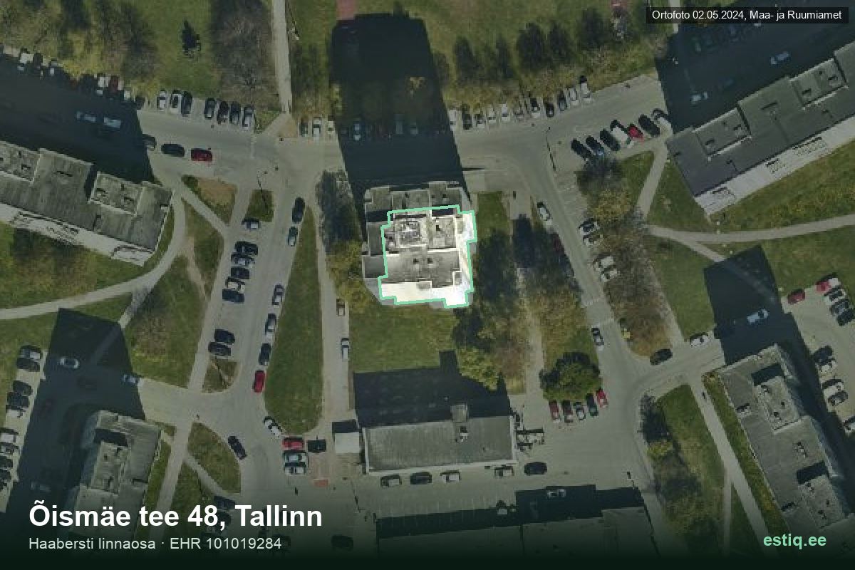 Õismäe tee 48, Tallinn – hoone aerofoto, kontuur ehitisregistri (EHR) andmetest