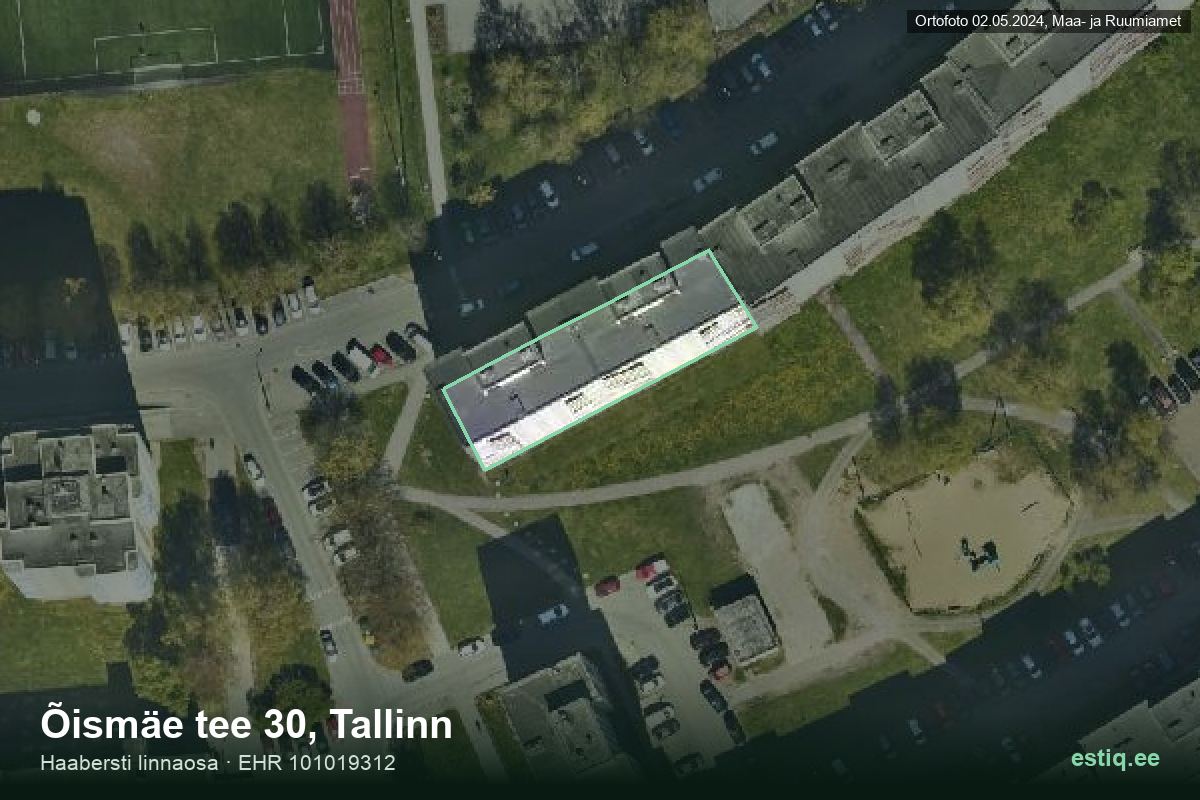 Õismäe tee 30, Tallinn – hoone aerofoto, kontuur ehitisregistri (EHR) andmetest