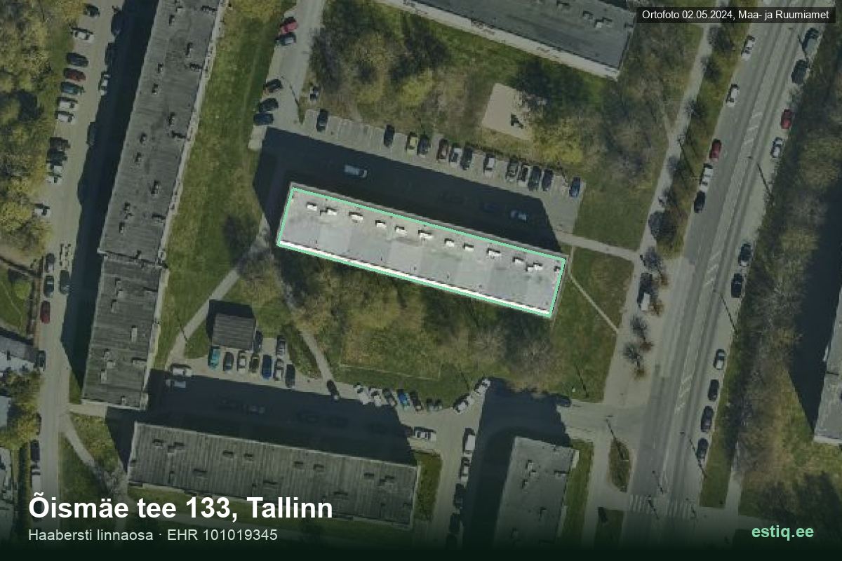 Õismäe tee 133, Tallinn – aerial photo of the building, outline from the Building Register (EHR)