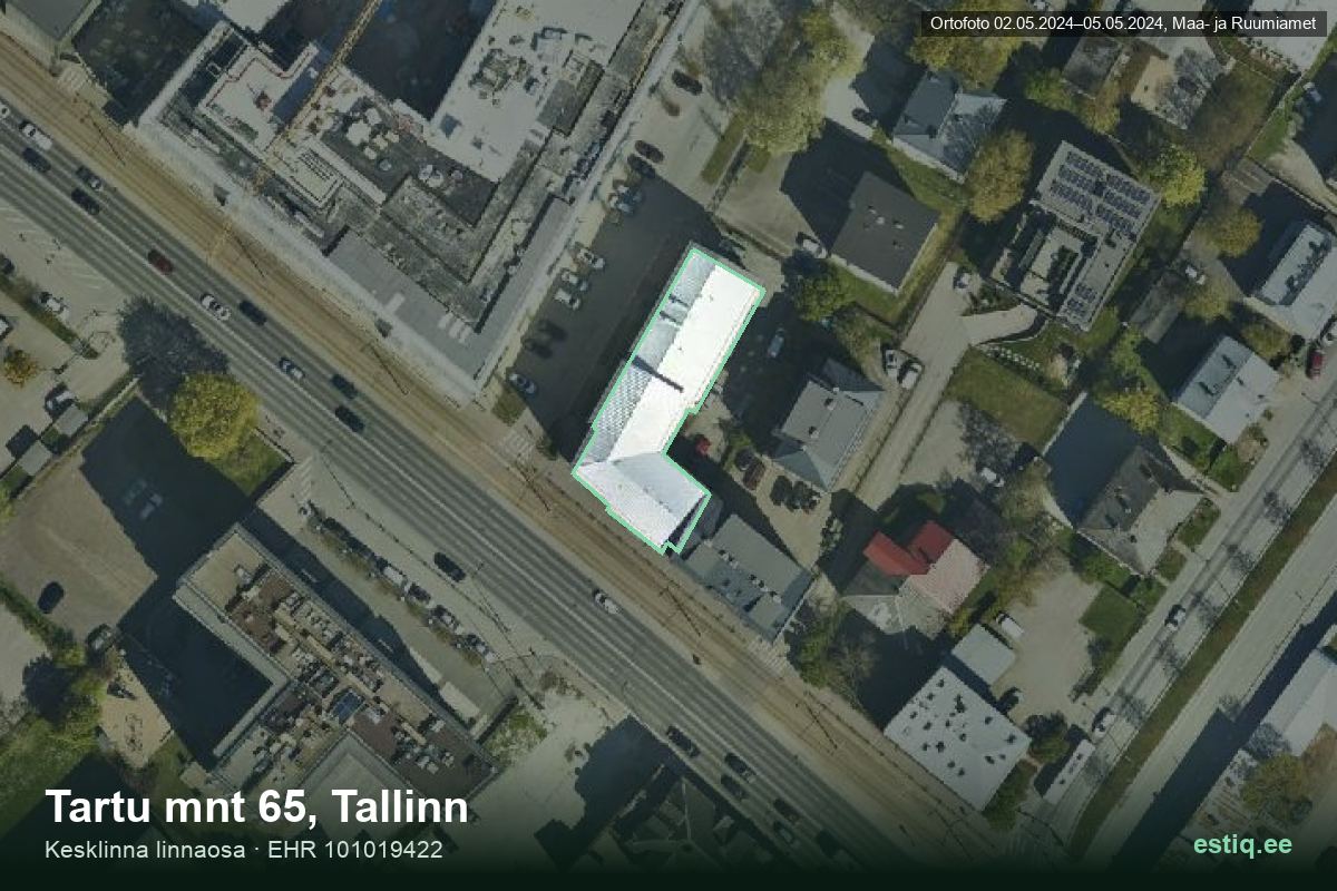 K. A. Hermanni tänav 2, Tallinn – hoone aerofoto, kontuur ehitisregistri (EHR) andmetest