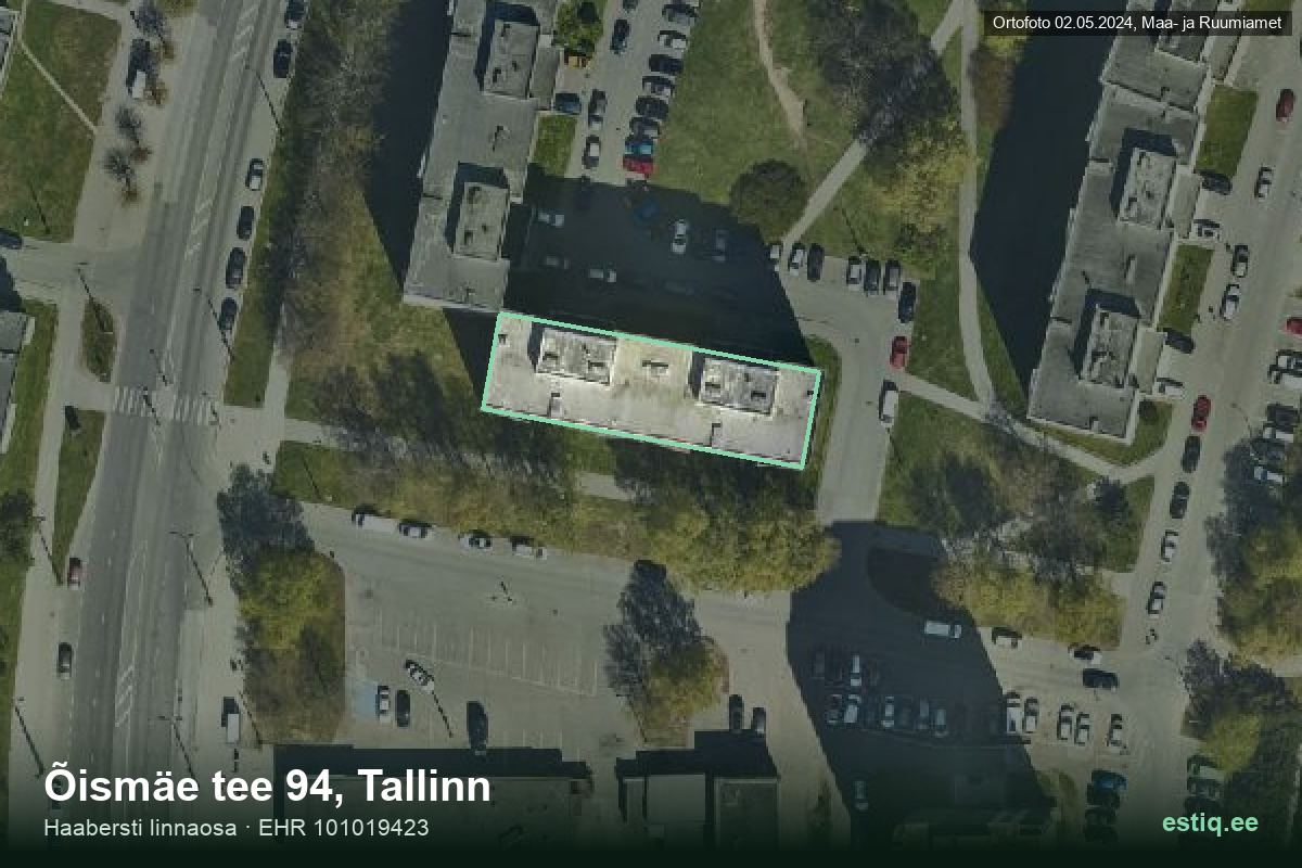 Õismäe tee 94, Tallinn – hoone aerofoto, kontuur ehitisregistri (EHR) andmetest