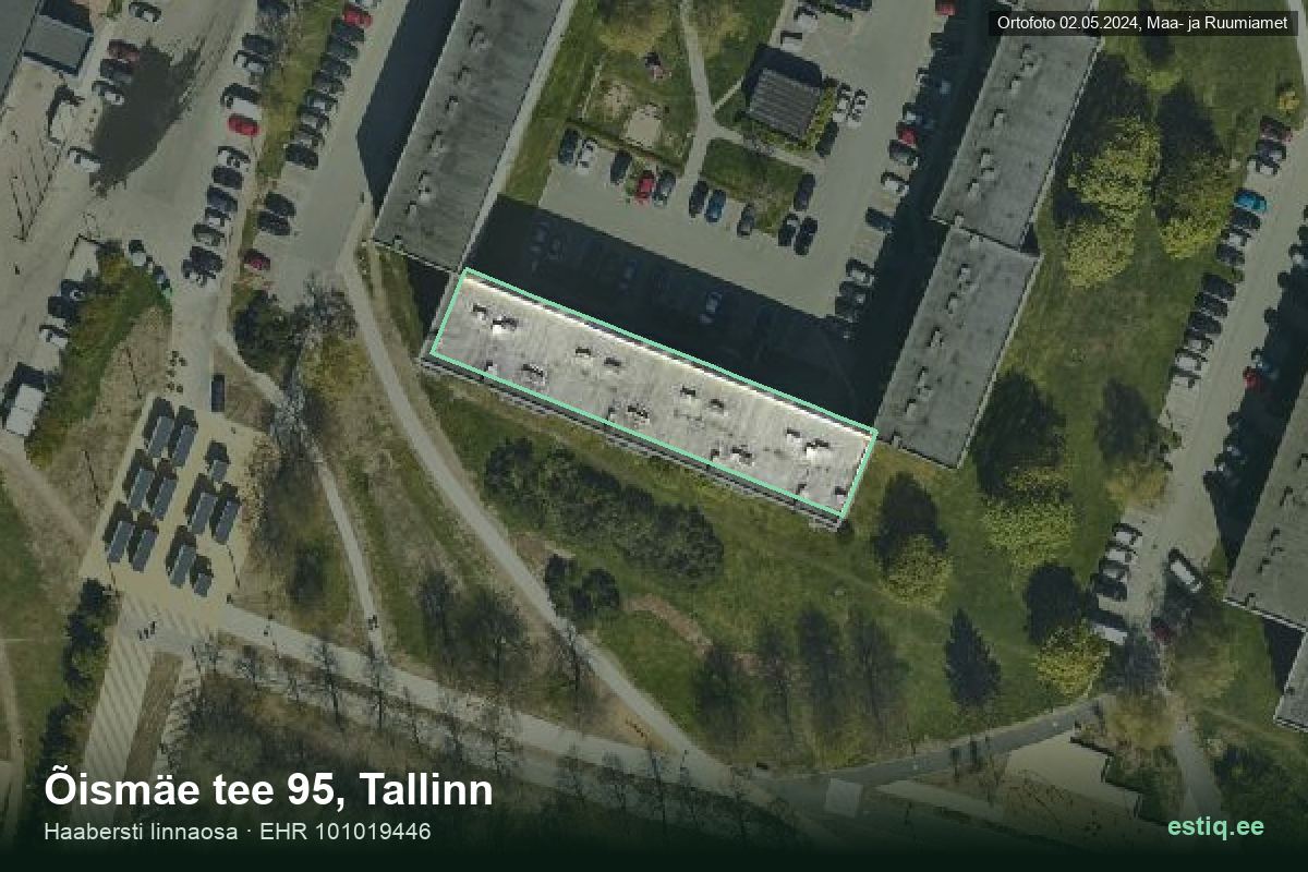 Õismäe tee 95, Tallinn – ilmakuva rakennuksesta, ääriviiva rakennusrekisteristä (EHR)