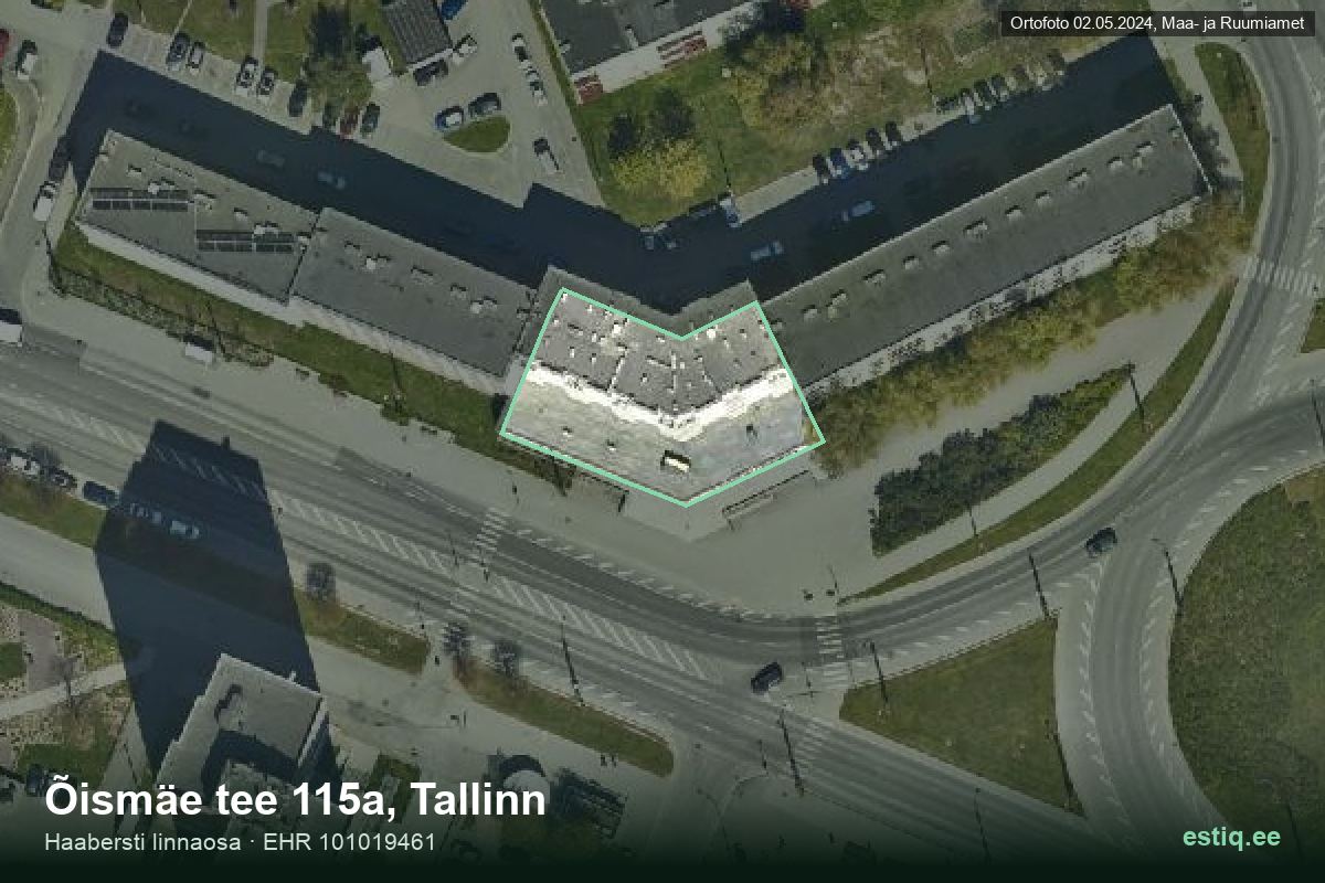 Õismäe tee 115a, Tallinn – aerial photo of the building, outline from the Building Register (EHR)