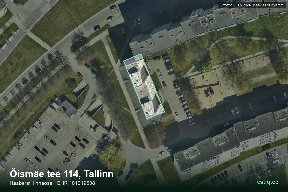 Õismäe tee 114, Tallinn – aerial photo of the building, outline from the Building Register (EHR)