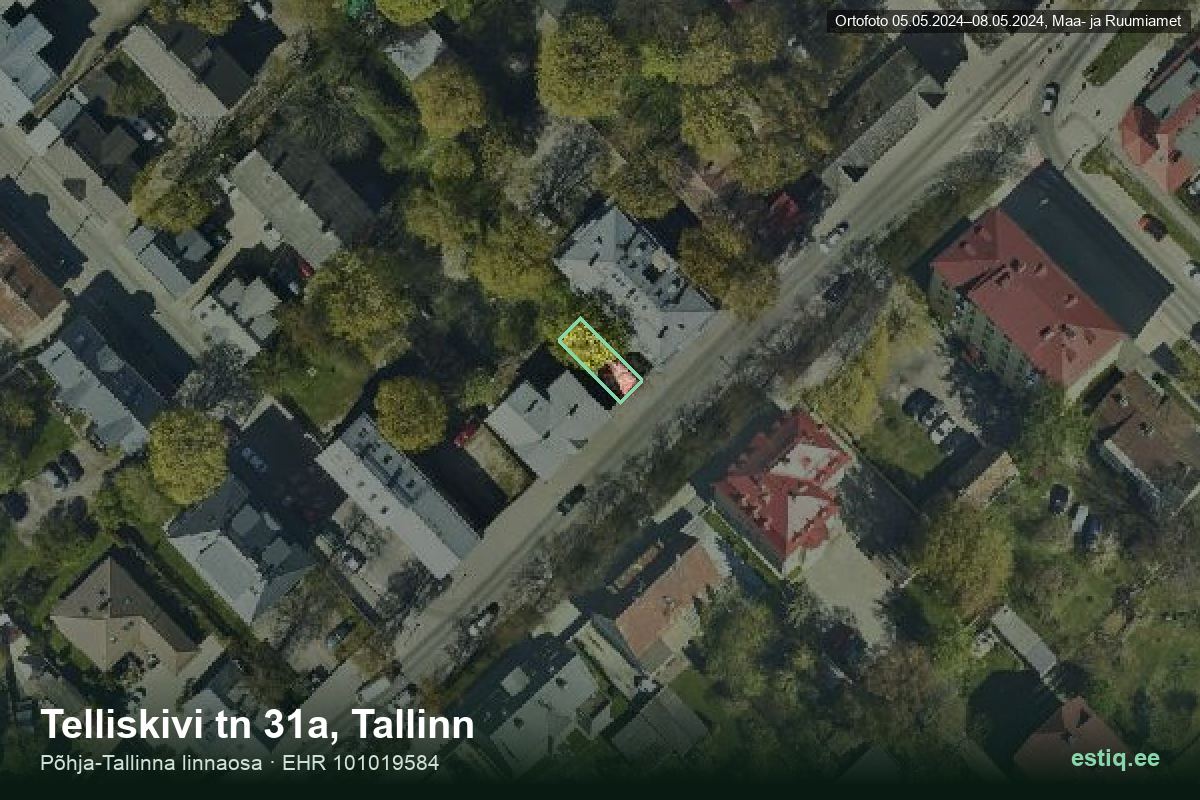 Telliskivi tänav 31a, Tallinn – aerial photo of the building, outline from the Building Register (EHR)