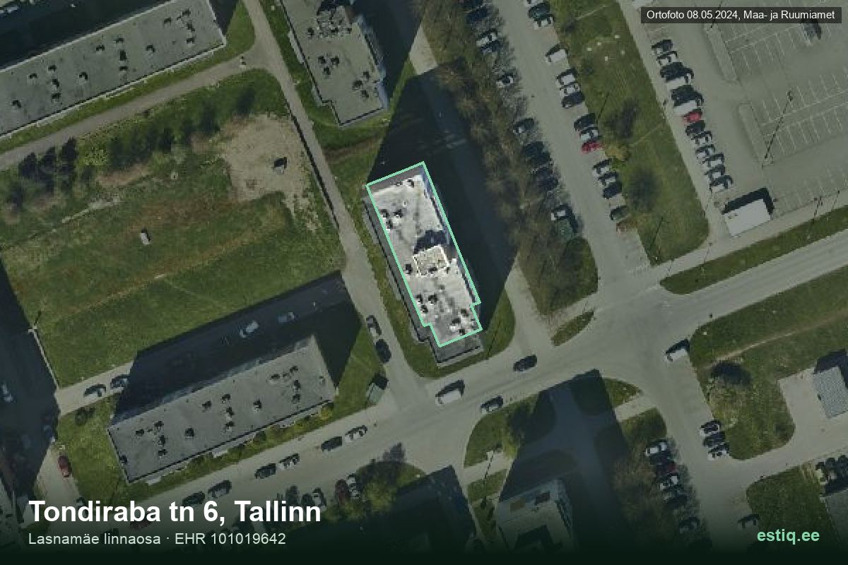 Tondiraba tänav 6, Tallinn – aerial photo of the building, outline from the Building Register (EHR)