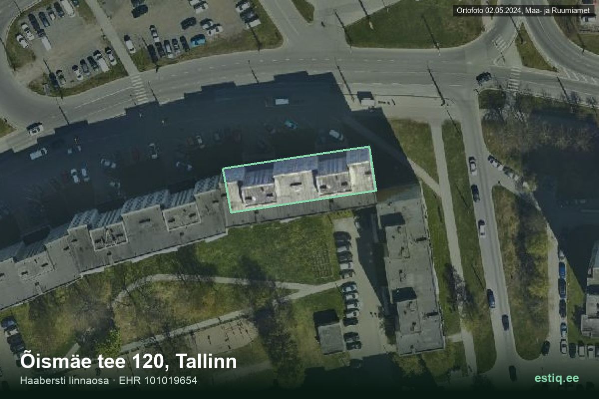 Õismäe tee 120, Tallinn – aerial photo of the building, outline from the Building Register (EHR)