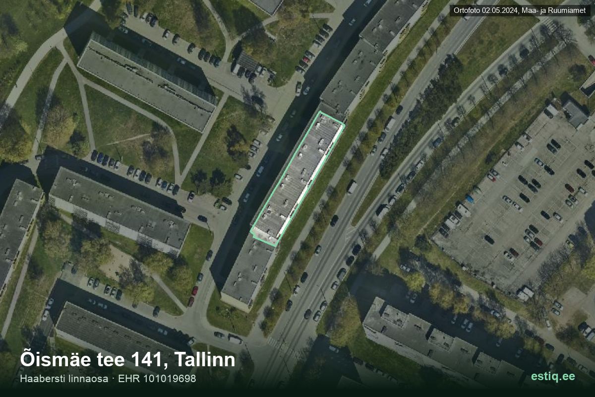 Õismäe tee 141, Tallinn – aerial photo of the building, outline from the Building Register (EHR)