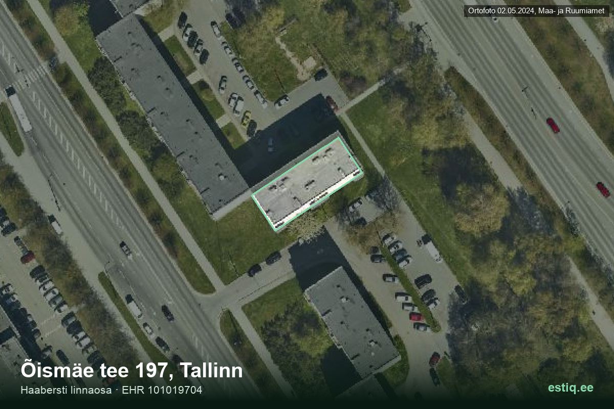 Õismäe tee 197, Tallinn – ilmakuva rakennuksesta, ääriviiva rakennusrekisteristä (EHR)