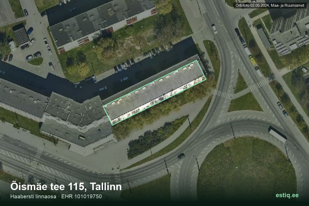 Õismäe tee 115, Tallinn – hoone aerofoto, kontuur ehitisregistri (EHR) andmetest