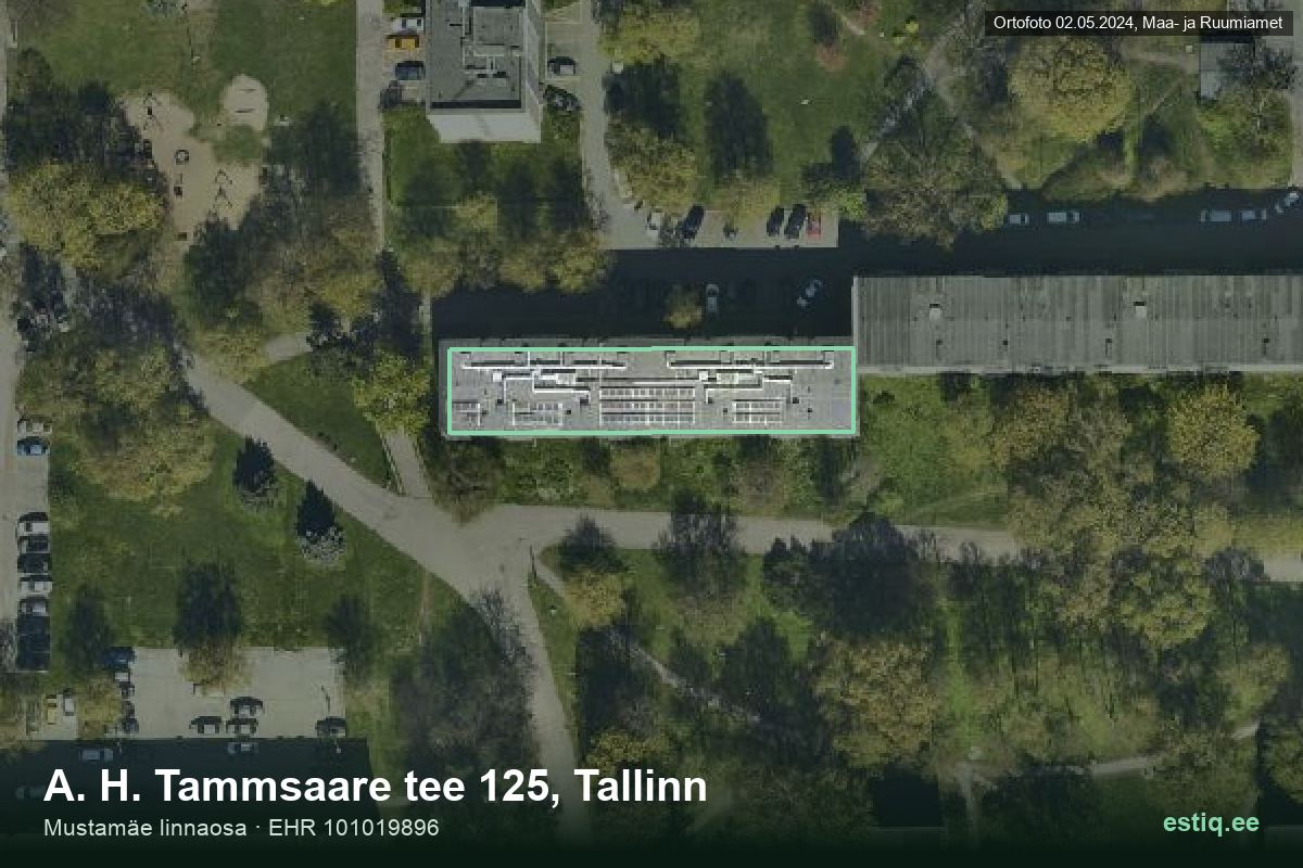 A. H. Tammsaare tee 125, Tallinn – hoone aerofoto, kontuur ehitisregistri (EHR) andmetest