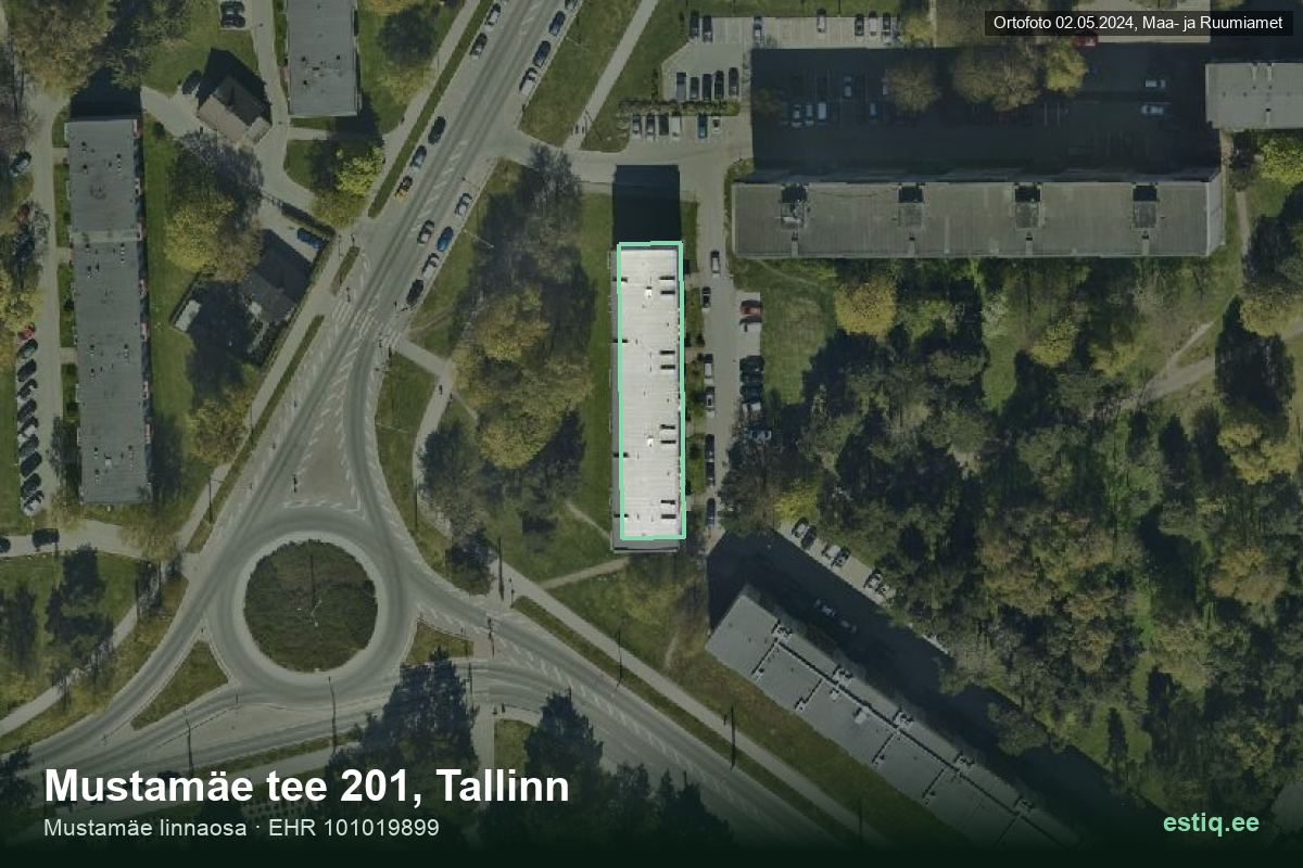 Mustamäe tee 201, Tallinn – ilmakuva rakennuksesta, ääriviiva rakennusrekisteristä (EHR)