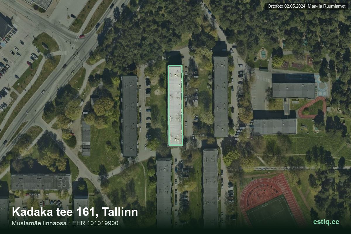 Kadaka tee 161, Tallinn – aerial photo of the building, outline from the Building Register (EHR)