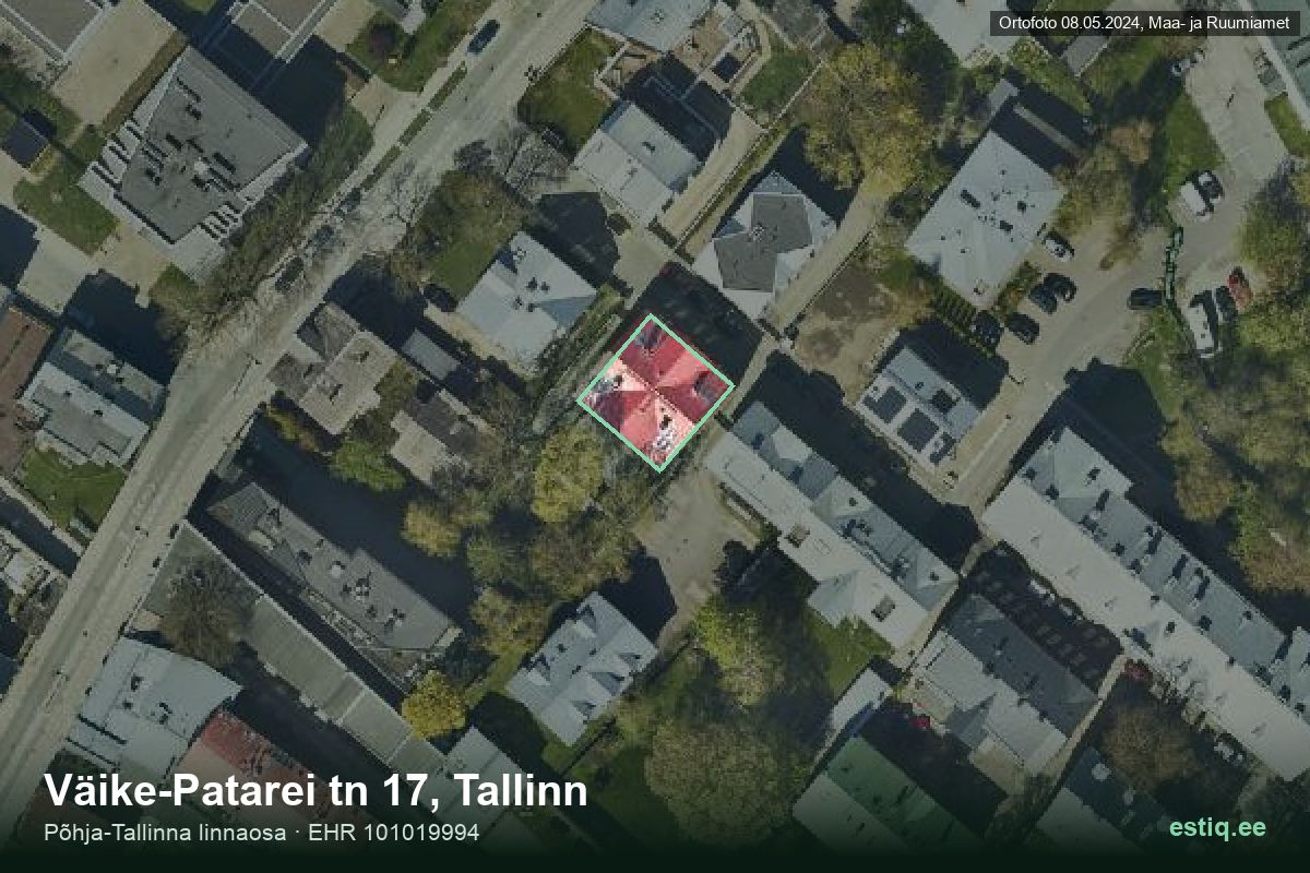 Väike-Patarei tänav 17, Tallinn – aerial photo of the building, outline from the Building Register (EHR)