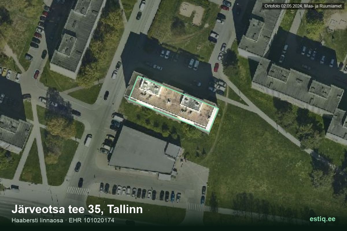 Järveotsa tee 35, Tallinn – aerial photo of the building, outline from the Building Register (EHR)