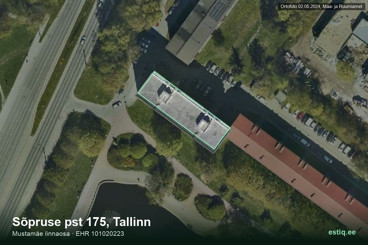 Sõpruse pst 175, Tallinn – hoone aerofoto, kontuur ehitisregistri (EHR) andmetest