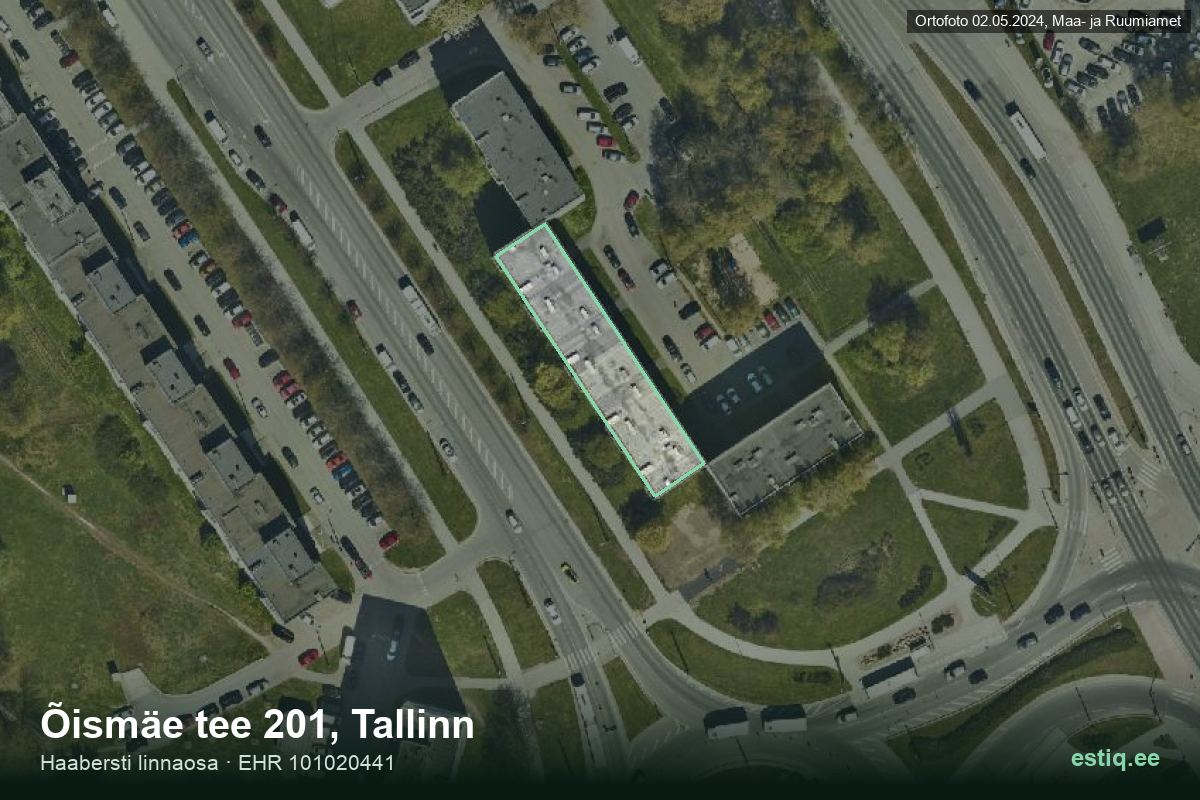 Õismäe tee 201, Tallinn – ilmakuva rakennuksesta, ääriviiva rakennusrekisteristä (EHR)