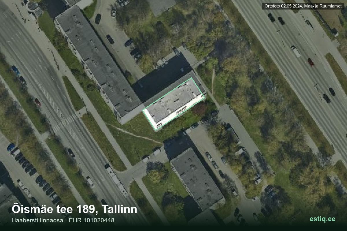 Õismäe tee 189, Tallinn – aerial photo of the building, outline from the Building Register (EHR)