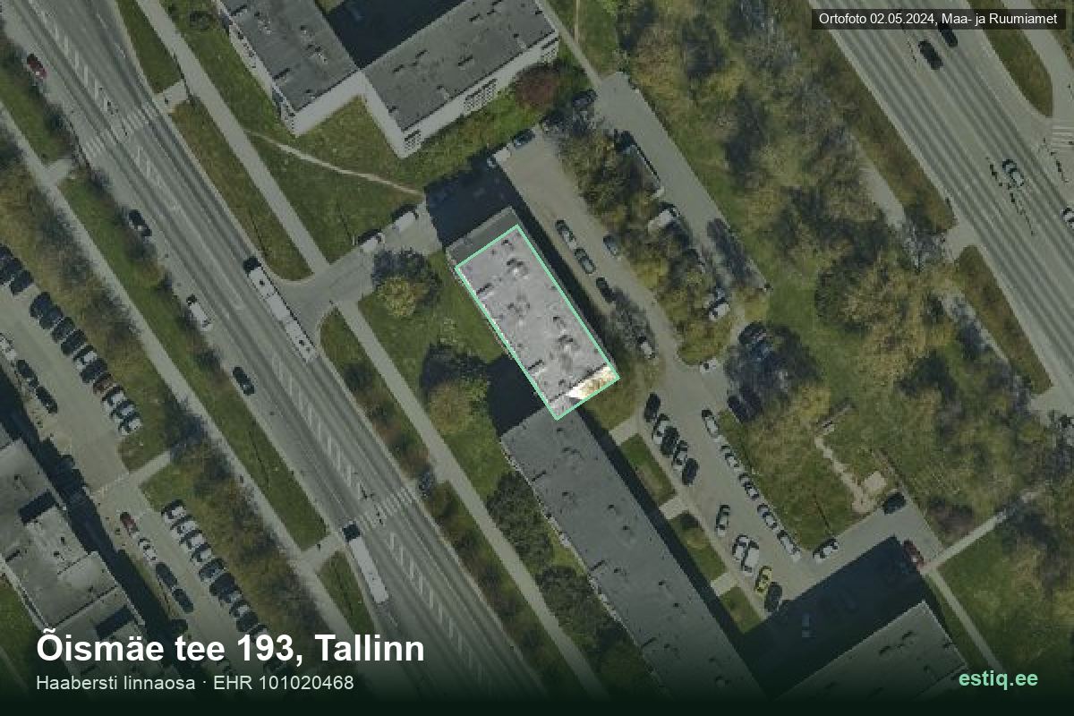 Õismäe tee 193, Tallinn – ilmakuva rakennuksesta, ääriviiva rakennusrekisteristä (EHR)