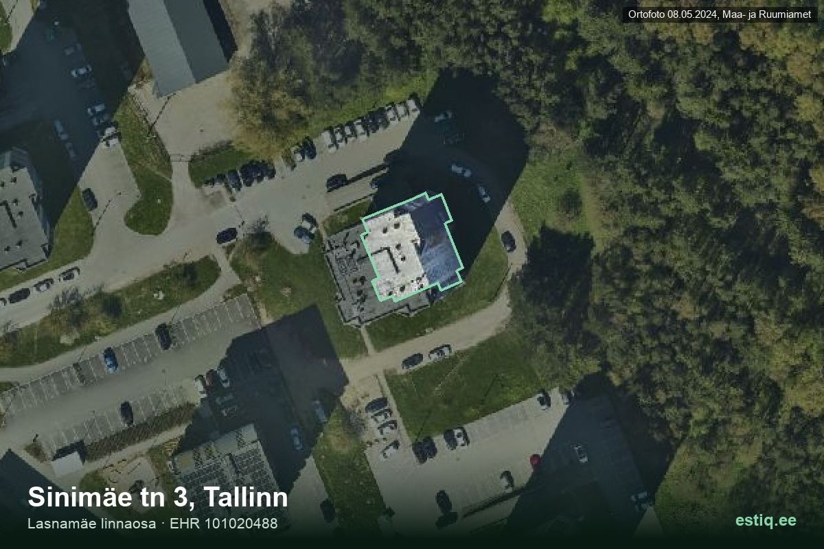 Sinimäe tänav 3, Tallinn – aerial photo of the building, outline from the Building Register (EHR)