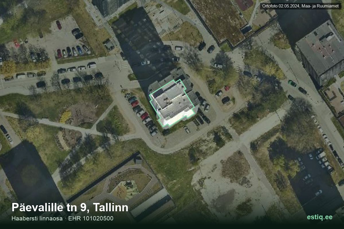 Päevalille tänav 9, Tallinn – aerial photo of the building, outline from the Building Register (EHR)