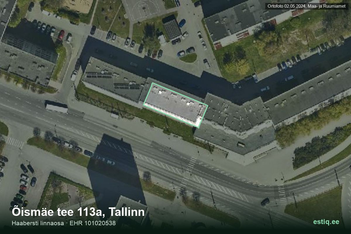Õismäe tee 113a, Tallinn – ilmakuva rakennuksesta, ääriviiva rakennusrekisteristä (EHR)