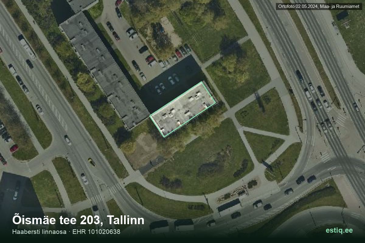 Õismäe tee 203, Tallinn – ilmakuva rakennuksesta, ääriviiva rakennusrekisteristä (EHR)