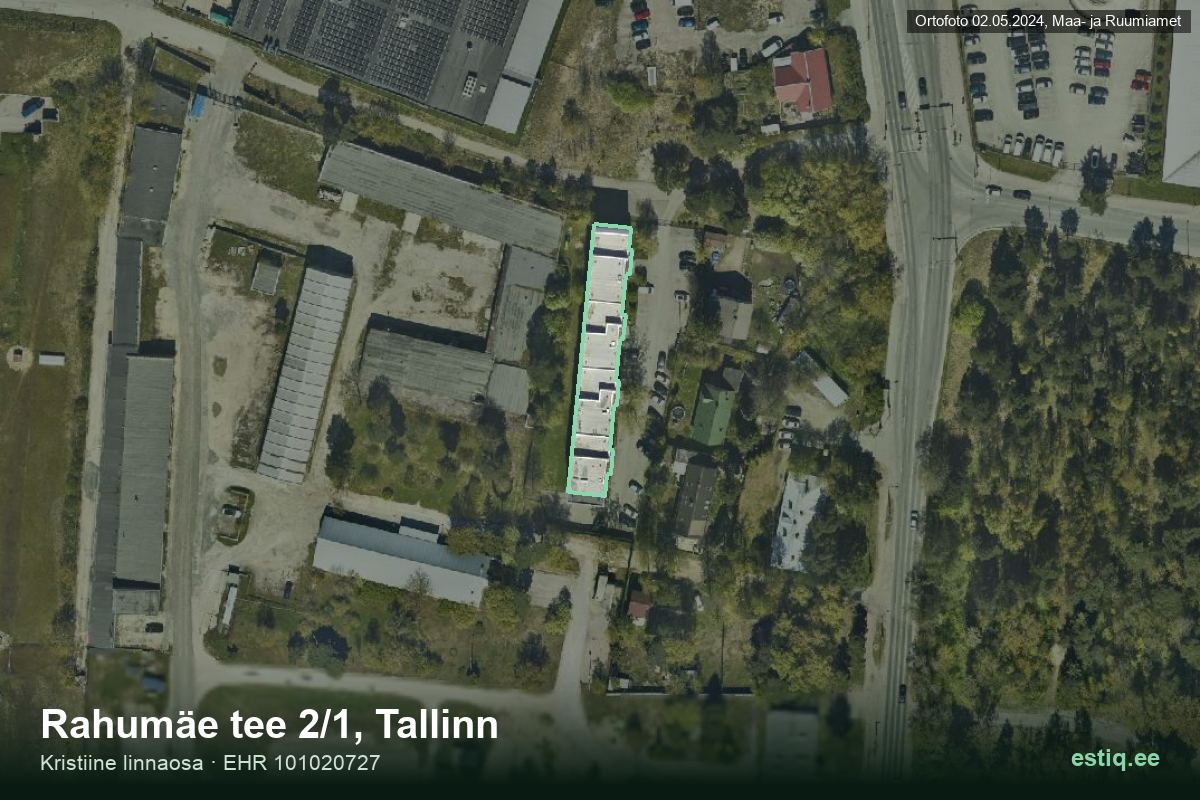 Rahumäe tee 2/1, Tallinn – ilmakuva rakennuksesta, ääriviiva rakennusrekisteristä (EHR)