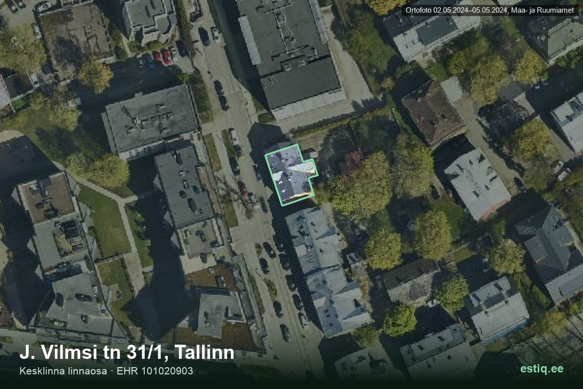 J.Vilmsi tänav 31/1, Tallinn – hoone aerofoto, kontuur ehitisregistri (EHR) andmetest