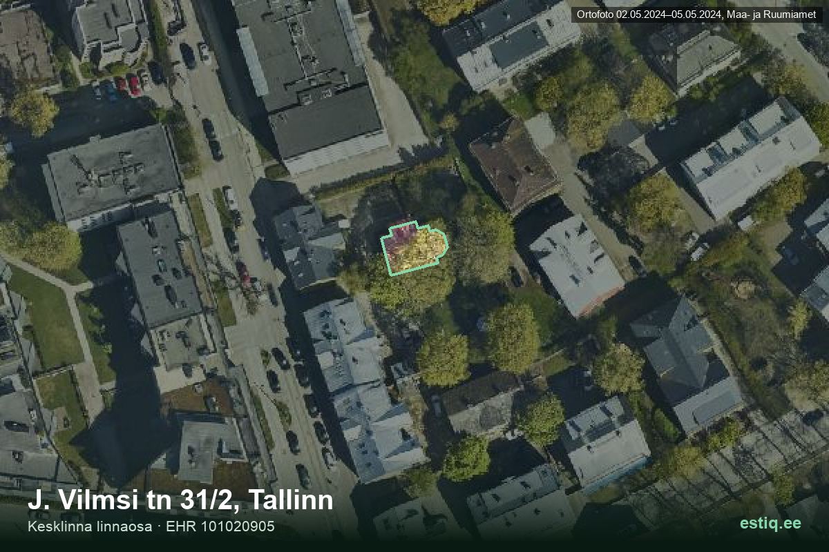 J.Vilmsi tänav 31/2, Tallinn – hoone aerofoto, kontuur ehitisregistri (EHR) andmetest