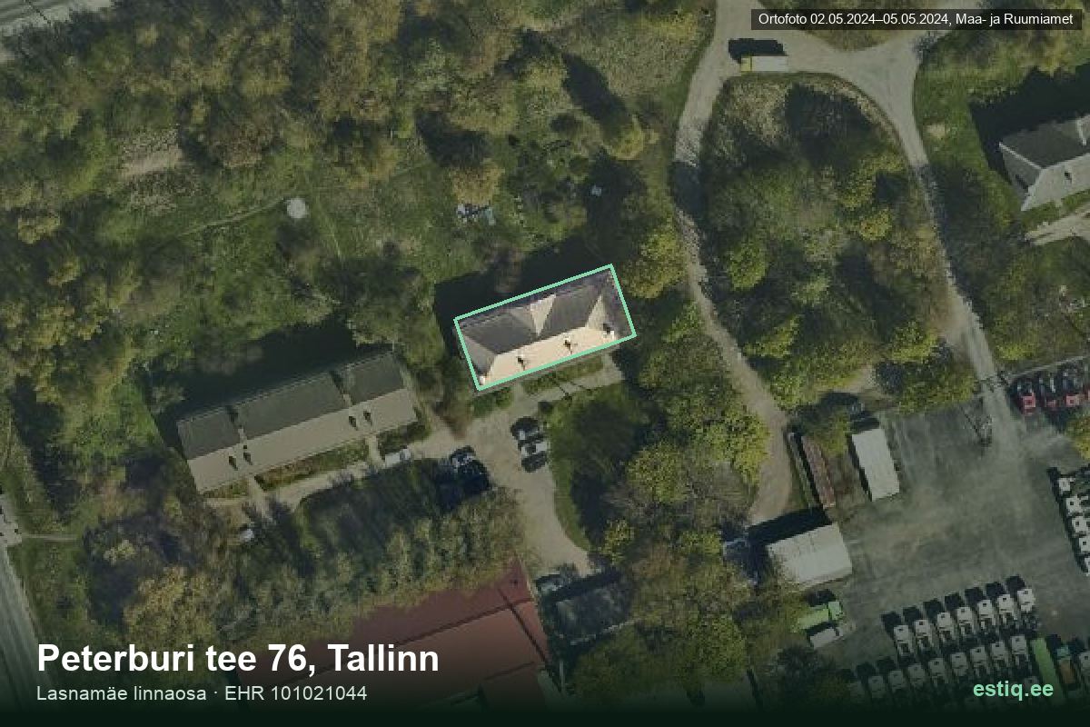Peterburi tee 76, Tallinn – ilmakuva rakennuksesta, ääriviiva rakennusrekisteristä (EHR)