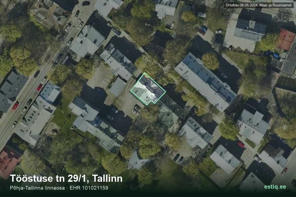 Tööstuse tänav 29/1, Tallinn – hoone aerofoto, kontuur ehitisregistri (EHR) andmetest