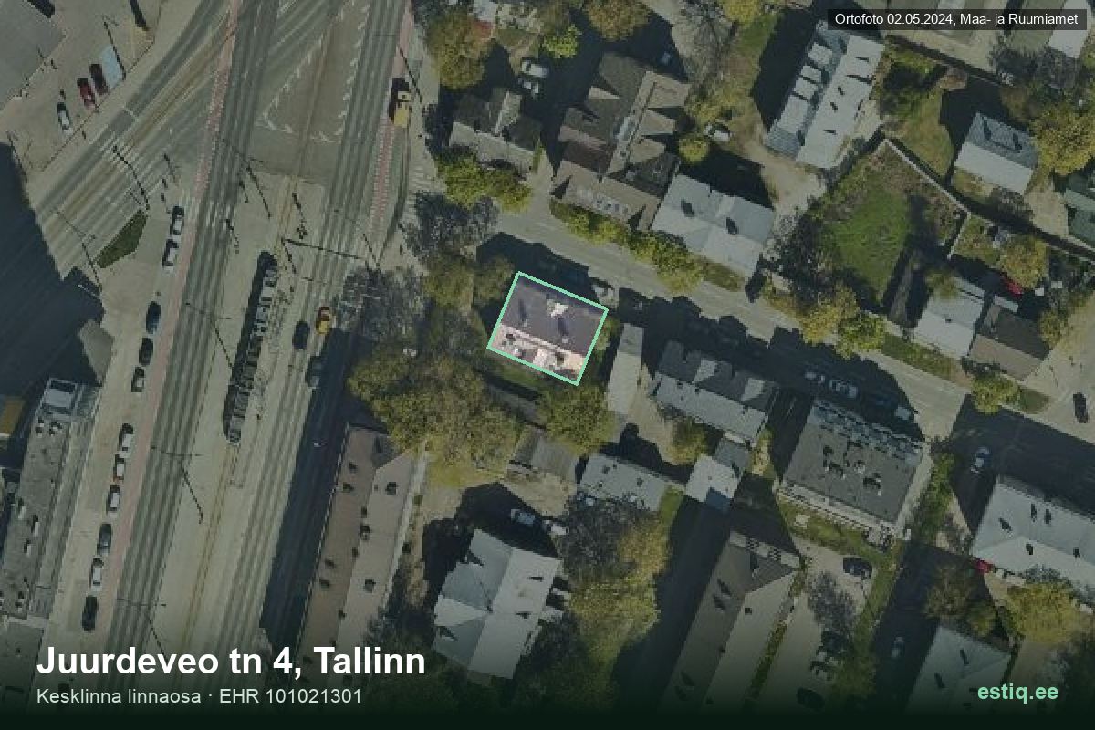 Juurdeveo tänav 4, Tallinn – aerial photo of the building, outline from the Building Register (EHR)